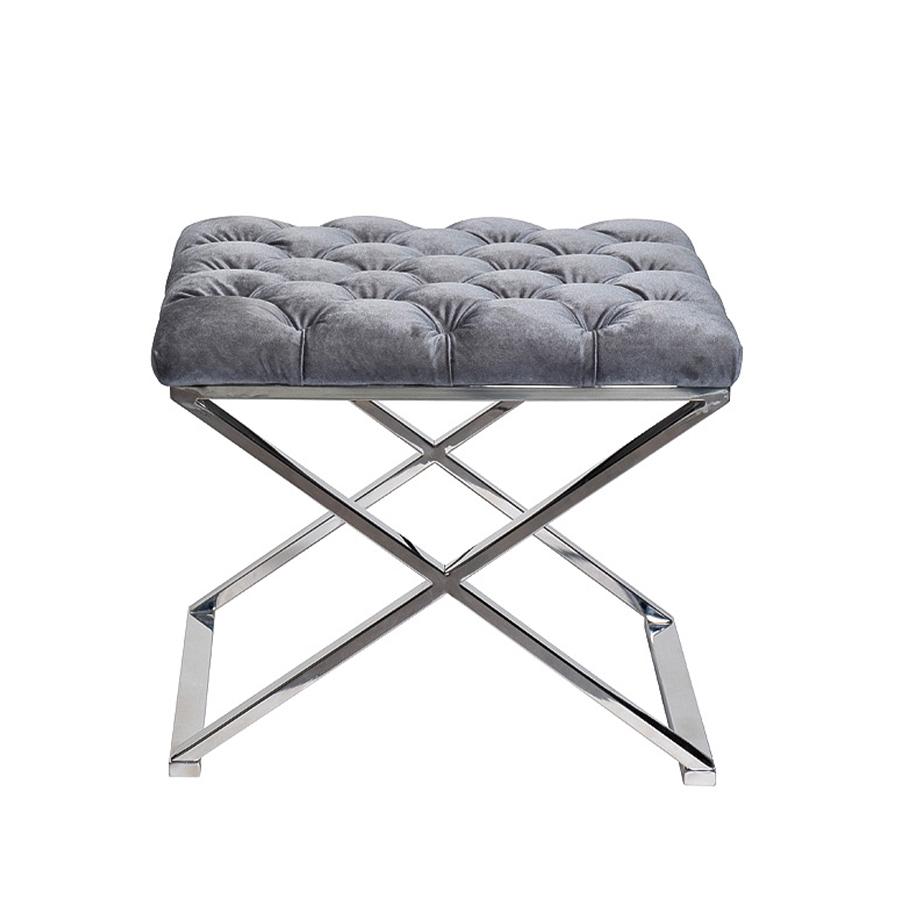 Банкетка велюр серый/хром GY-BEN8008-GR