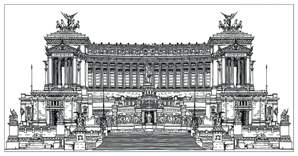 Постер "Дворцовый ансамбль-4" 80х48см, багет черн.