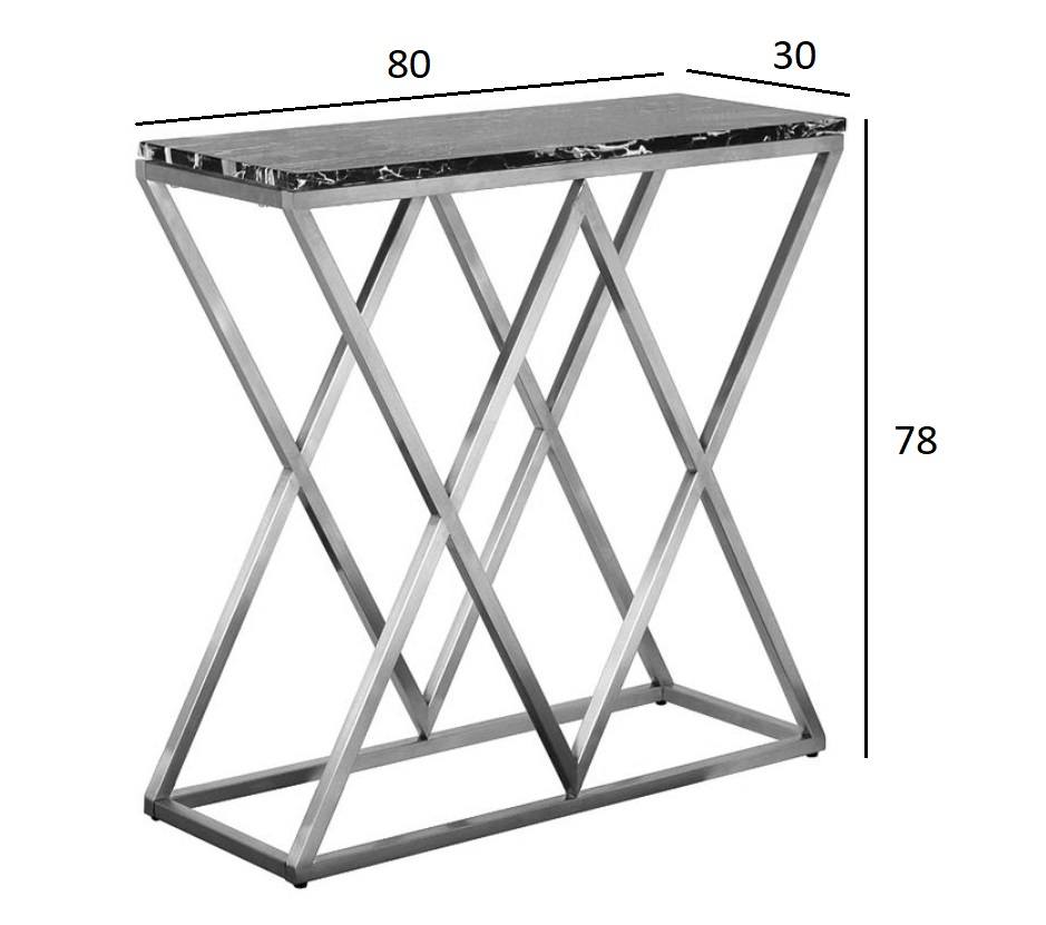 Консоль искусственный черный мрамор/хром 47ed-cst026/80