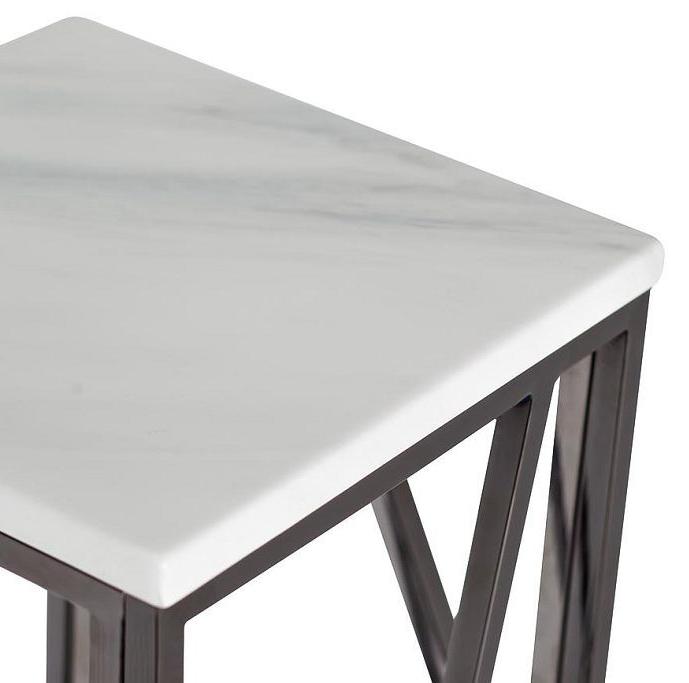 Столик журнальный высокий из мрамора 47ed-fs015blsm