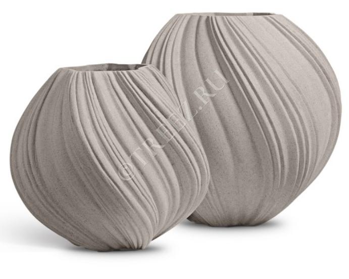 Кашпо TREEZ Dune сфера белый песок 50см