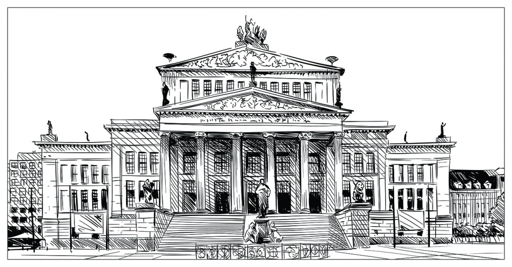 Постер "Дворцовый ансамбль-3" 80х48см, багет черн.