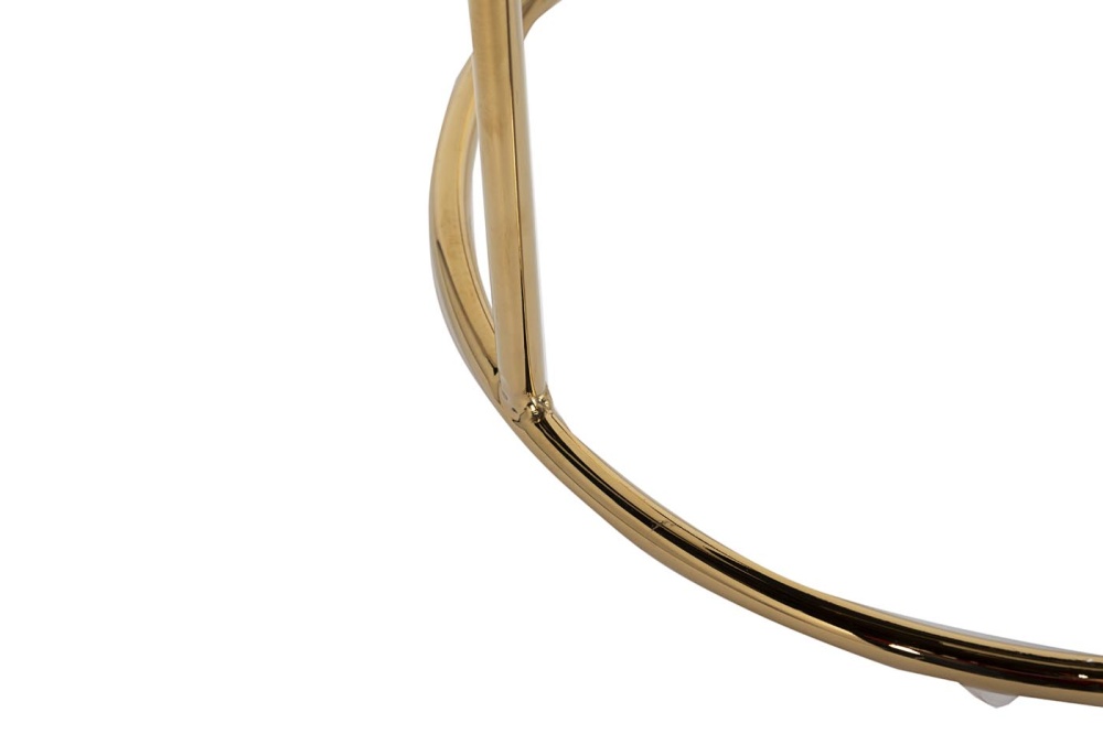 Банкетка велюр черный/золото d38*45см