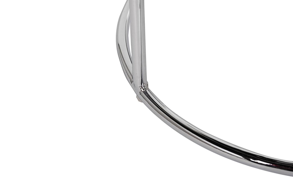 Банкетка велюр розовый/хром d40*50см