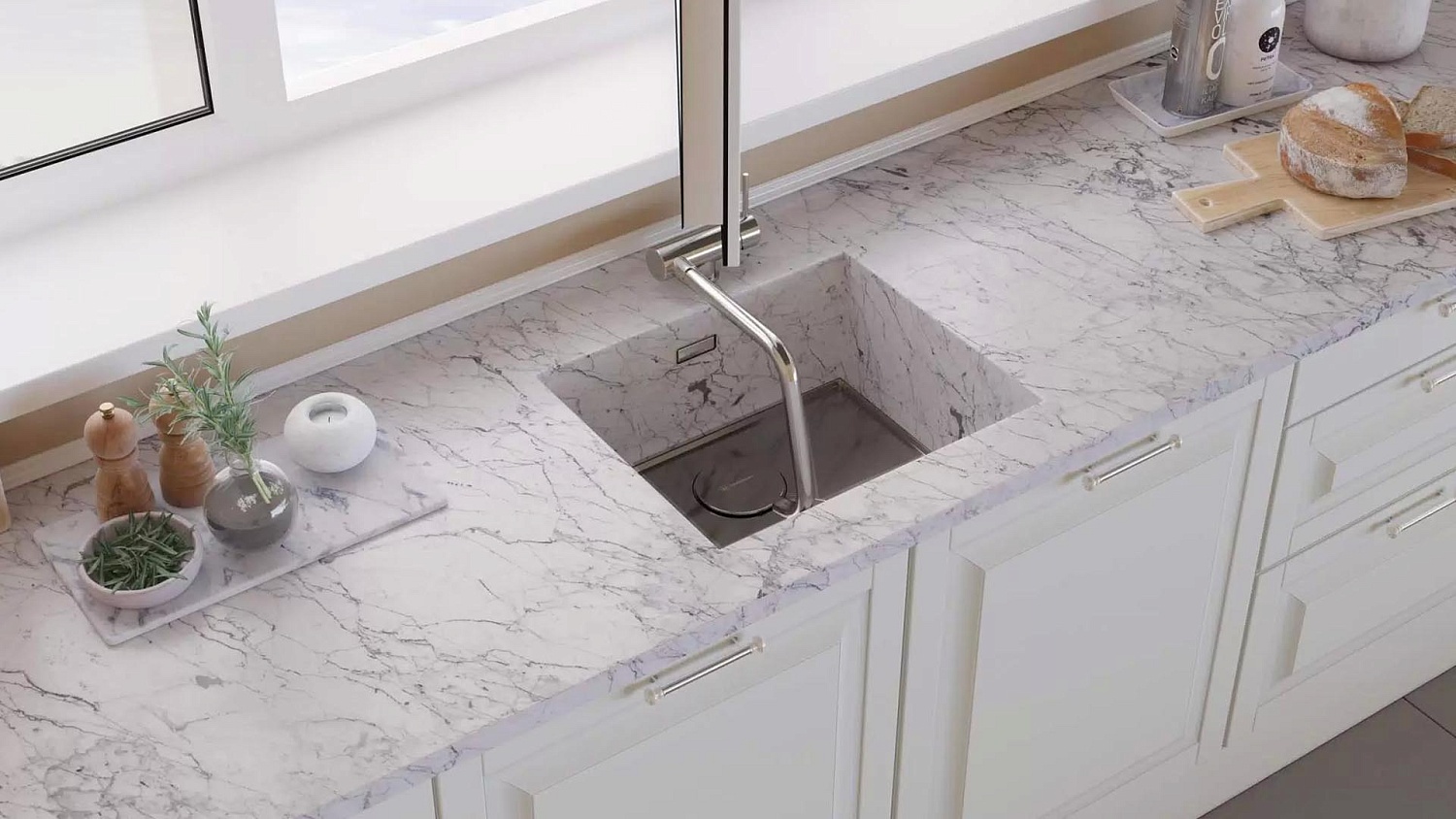 Смеситель для кухни под окном Omoikiri MORI C — студия кухонь Da Vinci, Ставрополь