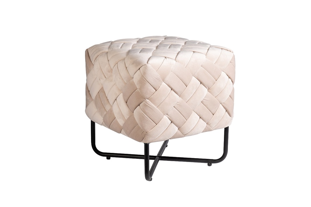 Банкетка плетеная велюр бежевый  N-OT-100 BG BL