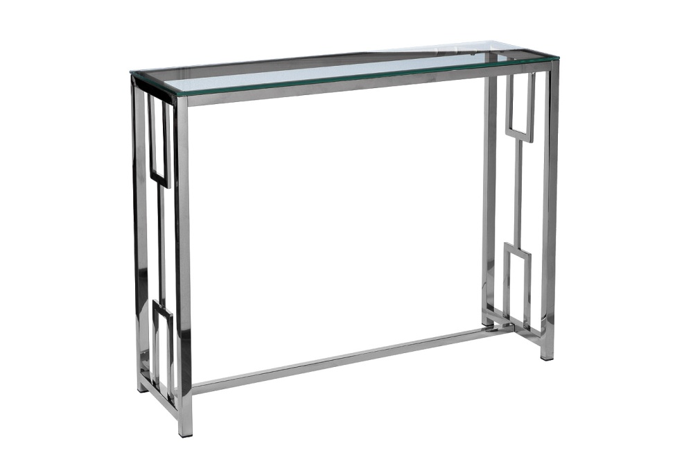 Консоль прозр.стекло/хром 100*30*78см