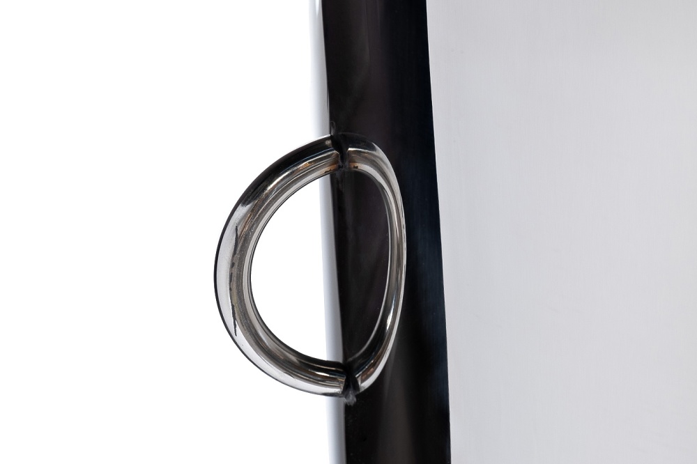 Кашпо высокое напольное цвет серебро d35*70см